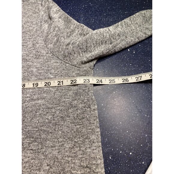 Lane Bryant Black Heathered Sweater Sheer Trim Zip Up Back Scoop Neck SZ 14/16 - Picture 9 of 11